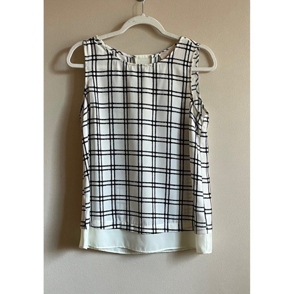 Skies are Blue women's black white blouse small